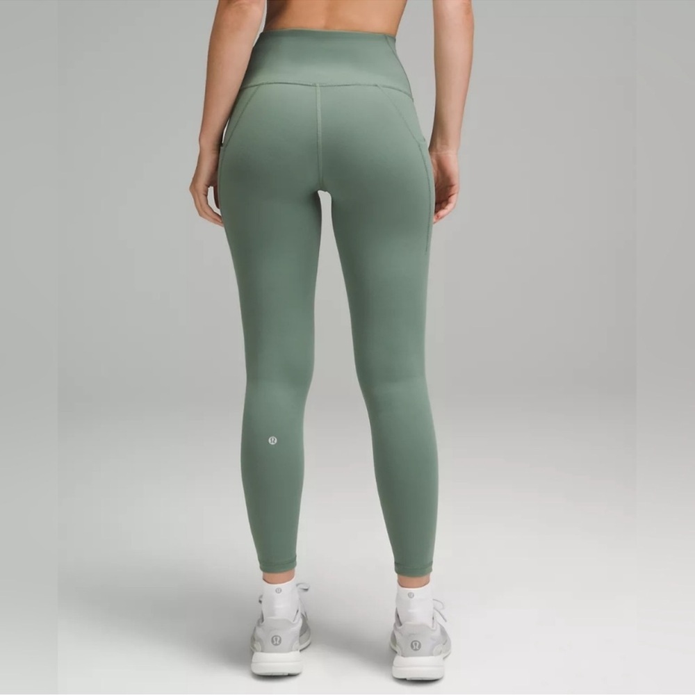 NWT Lululemon Wunder Train High-Rise Tight with Pockets 25" Grey Eucalyptus 0 - Picture 2 of 13